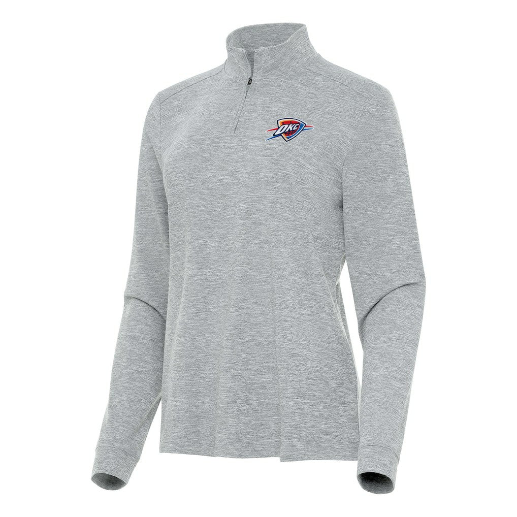 Oklahoma City Thunder Antigua Women's Mentor Quarter-Zip Mock Long Sleeve Top - Heather Gray discount