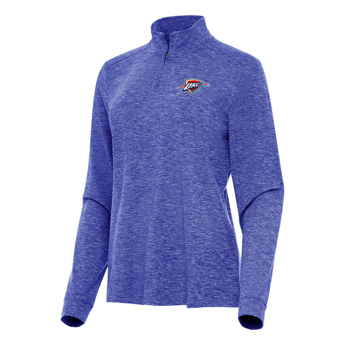 Oklahoma City Thunder Antigua Women's Mentor Quarter-Zip Mock Long Sleeve Top - Heather Royal for sale