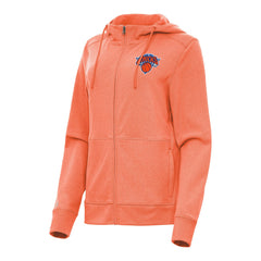 New York Knicks Antigua Women's Seeker Full-Zip Hoodie Jacket - Heather Orange sale