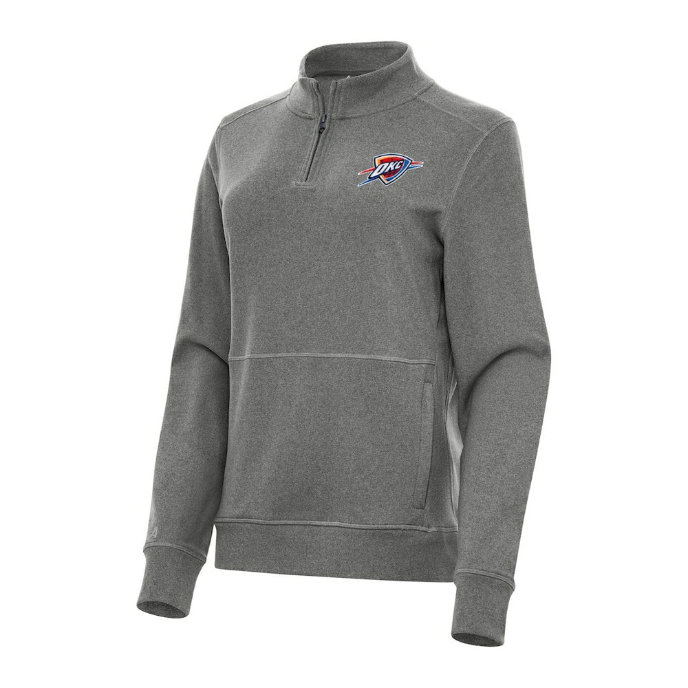 Oklahoma City Thunder Antigua Women's Crush Quarter-Zip Fleece Sweatshirt - Heather Black discount