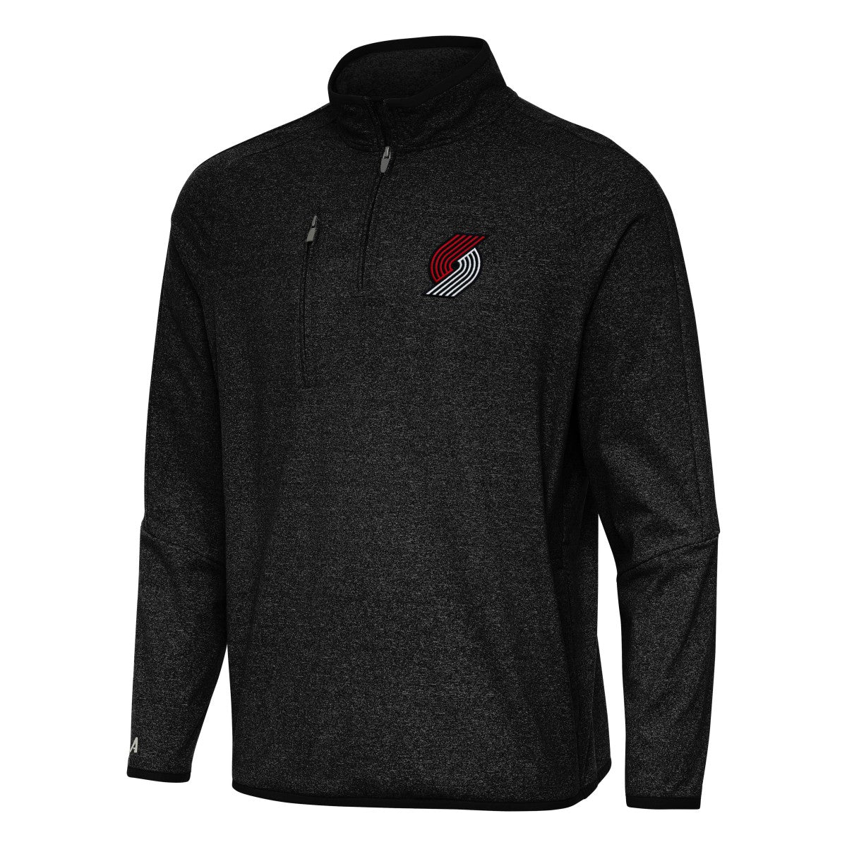 Portland Trail Blazers Antigua Certain Quarter-Zip Tri-Blend Sweatshirt - Heather Black for sale