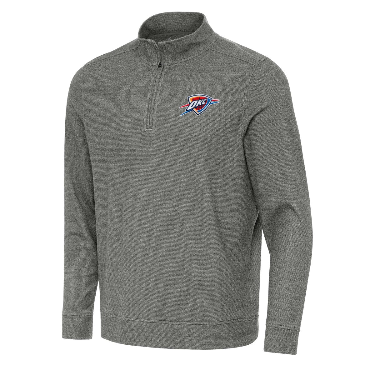 Oklahoma City Thunder Antigua Subtle Quarter-Zip Sweatshirt - Heather Black for sale