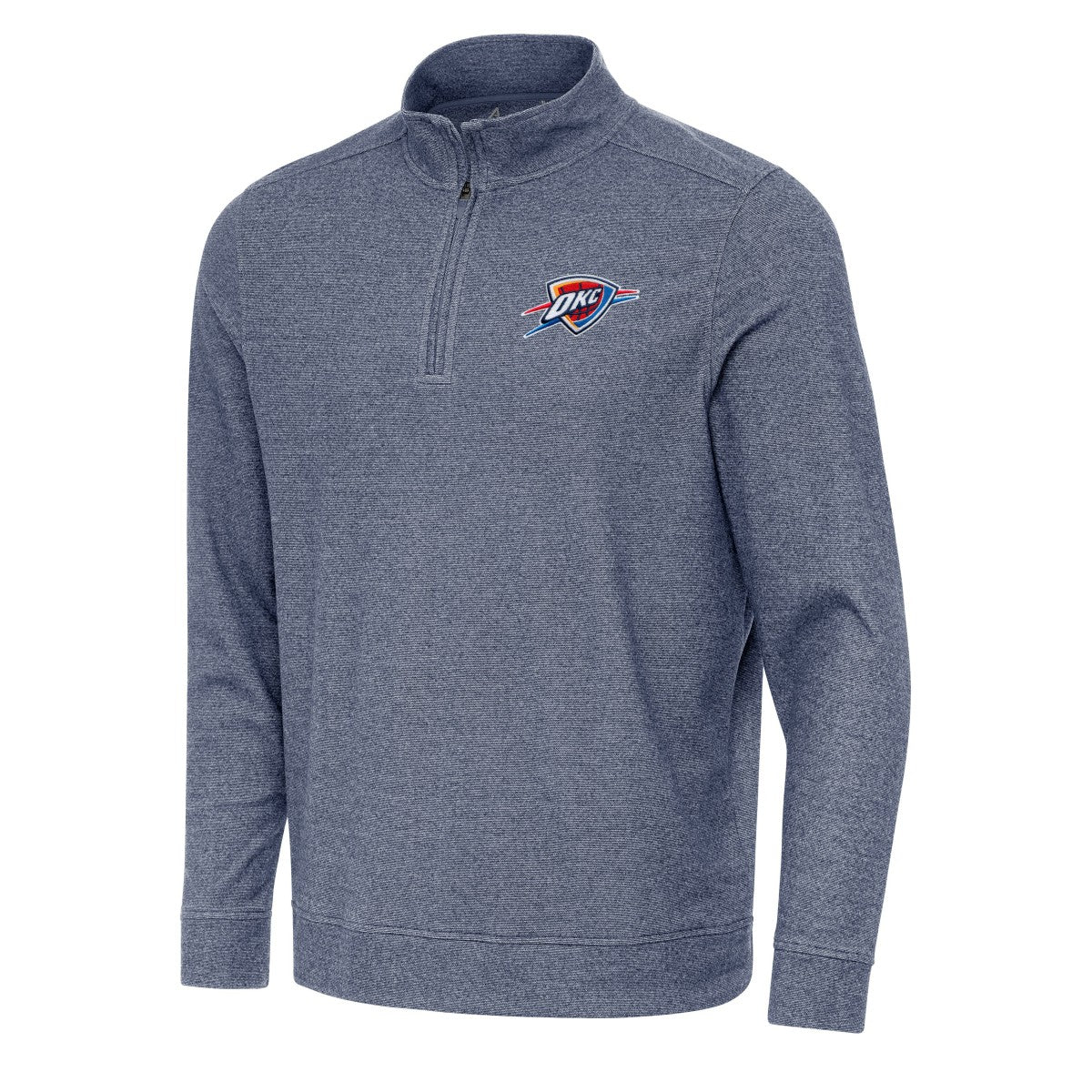Oklahoma City Thunder Antigua Subtle Quarter-Zip Sweatshirt - Heather Navy on sale