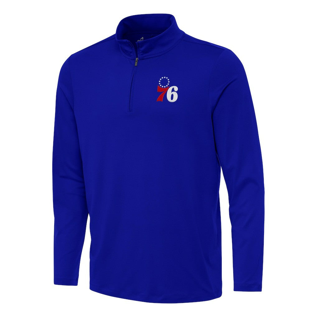Philadelphia 76ers Antigua Reprocess Quarter-Zip Top - Royal online