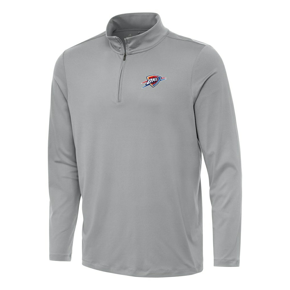 Oklahoma City Thunder Antigua Reprocess Quarter-Zip Top - Gray on sale