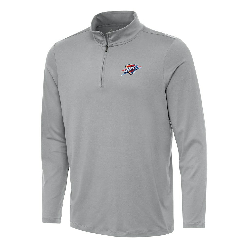 Oklahoma City Thunder Antigua Reprocess Quarter-Zip Top - Gray on sale