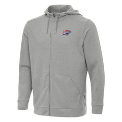 Oklahoma City Thunder Antigua Effortless Full-Zip Hoodie Jacket - Heather Gray on sale
