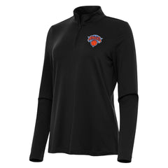 New York Knicks Antigua Women's Reprocess Quarter-Zip Top - Black for sale