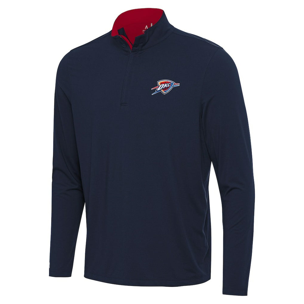 Oklahoma City Thunder Antigua Content Quarter-Zip Top - Navy/Red shop