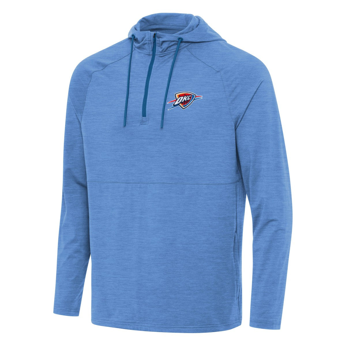 Oklahoma City Thunder Antigua Spikes Raglan Quarter-Zip Hoodie - Heather Powder Blue outlet