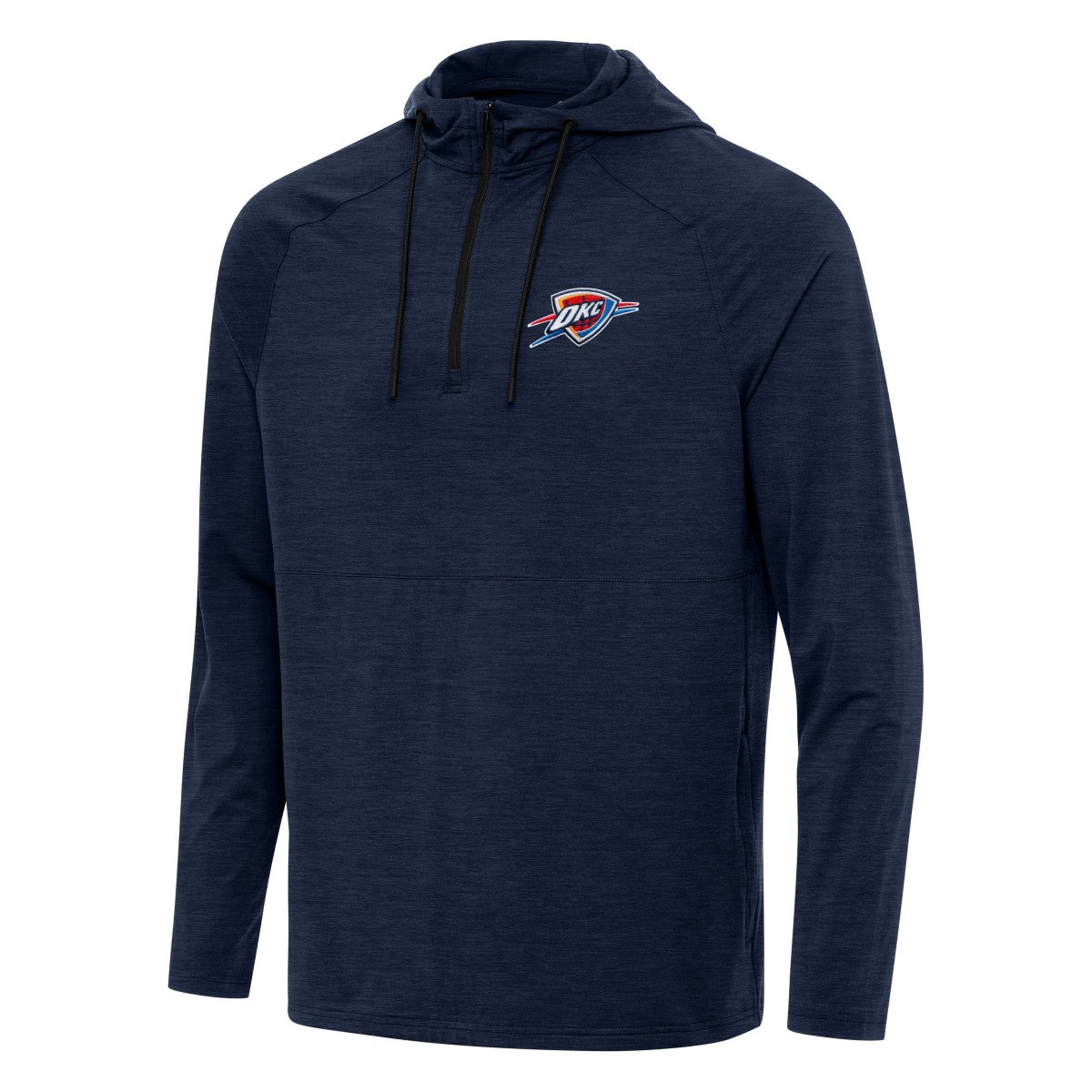 Oklahoma City Thunder Antigua Spikes Raglan Quarter-Zip Hoodie - Heather Navy for sale