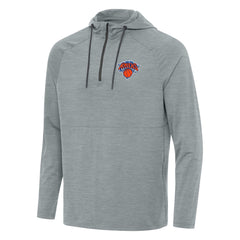 New York Knicks Antigua Spikes Raglan Quarter-Zip Hoodie - Heather Gray discount
