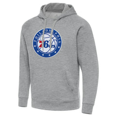 Philadelphia 76ers Antigua Big & Tall Victory Raglan Pullover Hoodie - Heather Gray sale