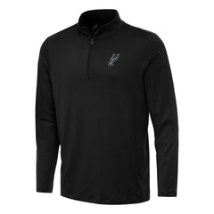 San Antonio Spurs Antigua Reprocess Quarter-Zip Top - Black on sale