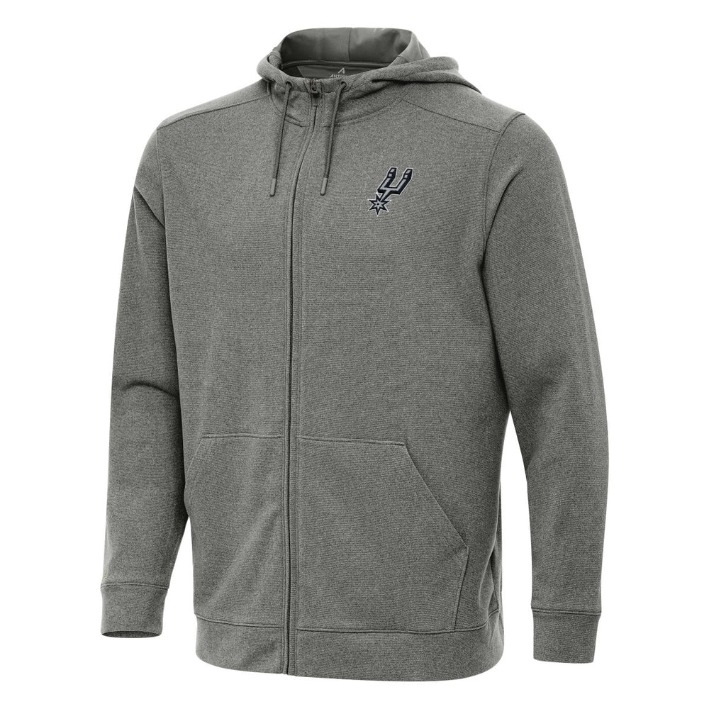 San Antonio Spurs Antigua Effortless Full-Zip Hoodie Jacket - Heather Charcoal sale