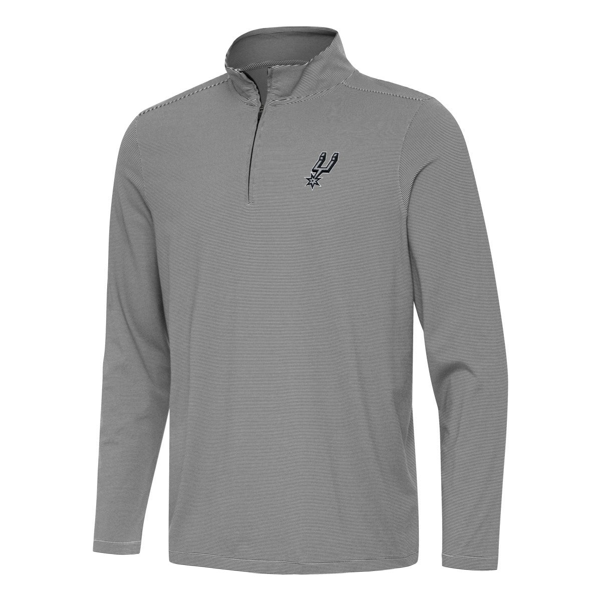 San Antonio Spurs Antigua Twine Quarter-Zip Top - Black shop