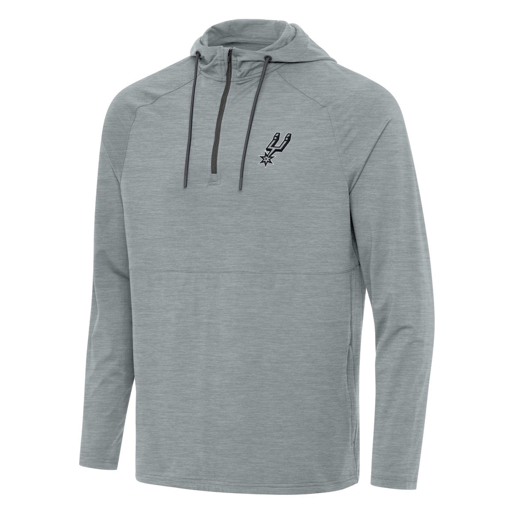 San Antonio Spurs Antigua Spikes Raglan Quarter-Zip Hoodie - Heather Gray online