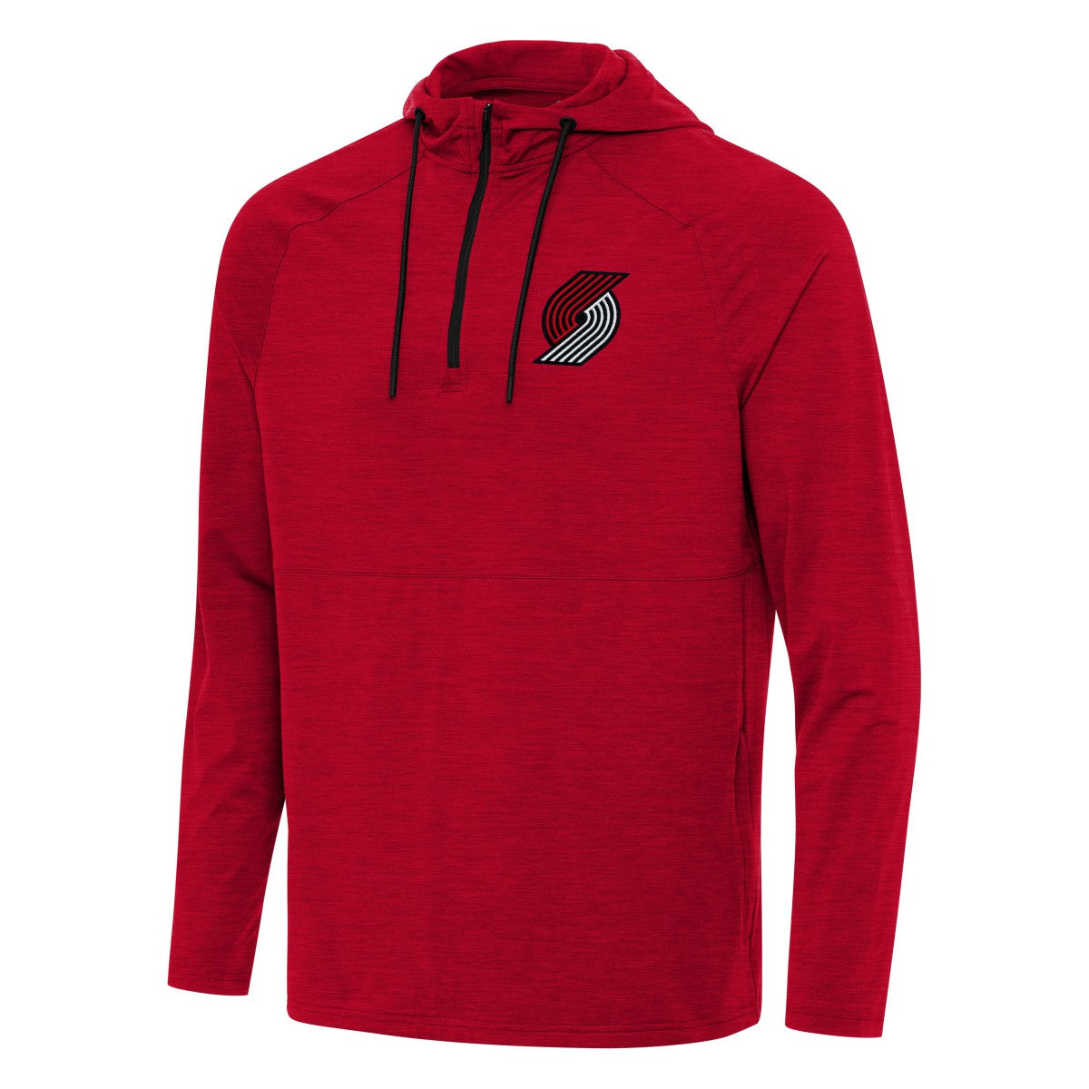 Portland Trail Blazers Antigua Spikes Raglan Quarter-Zip Hoodie - Heather Red sale