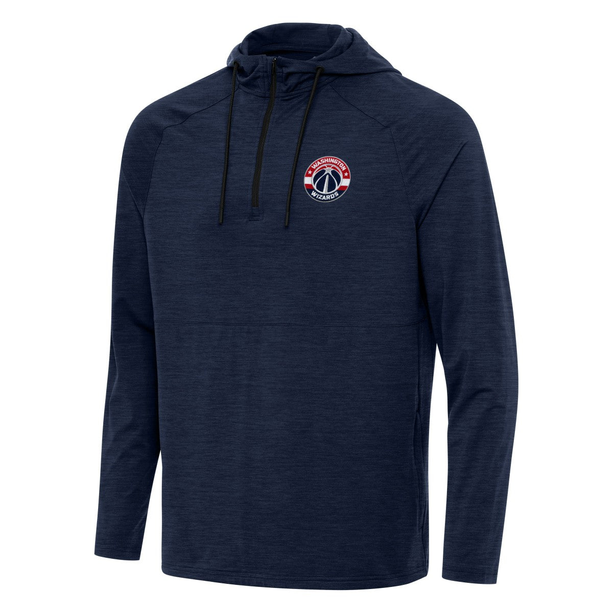 Washington Wizards Antigua Spikes Raglan Quarter-Zip Hoodie - Heather Navy on sale
