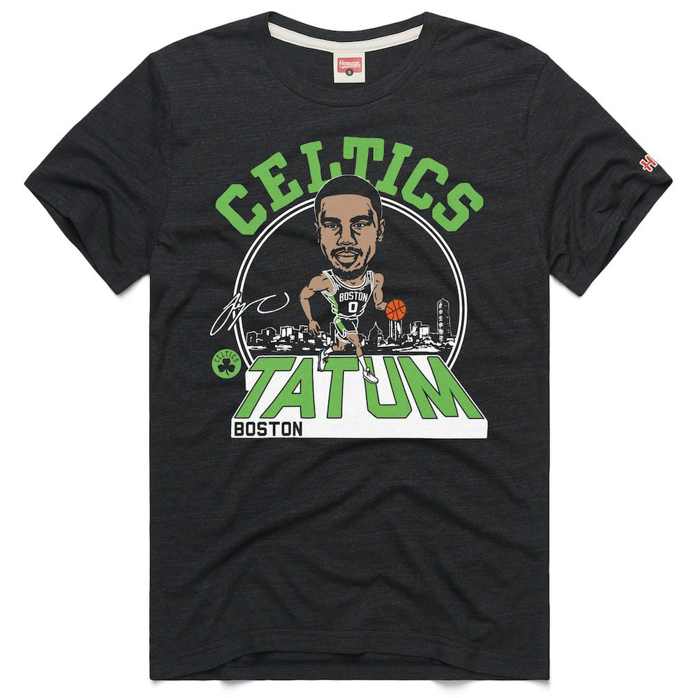 Jayson Tatum Boston Celtics Homage Unisex 2024/25 City Edition Caricature Tri-Blend T-Shirt - Charcoal for sale