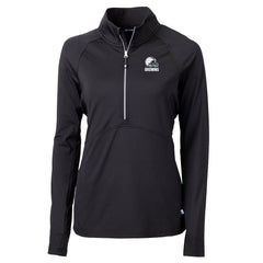 Cleveland Browns Cutter & Buck Women's Adapt Eco Knit Stretch Recycled Half-Zip Pullover Top - Black cheap