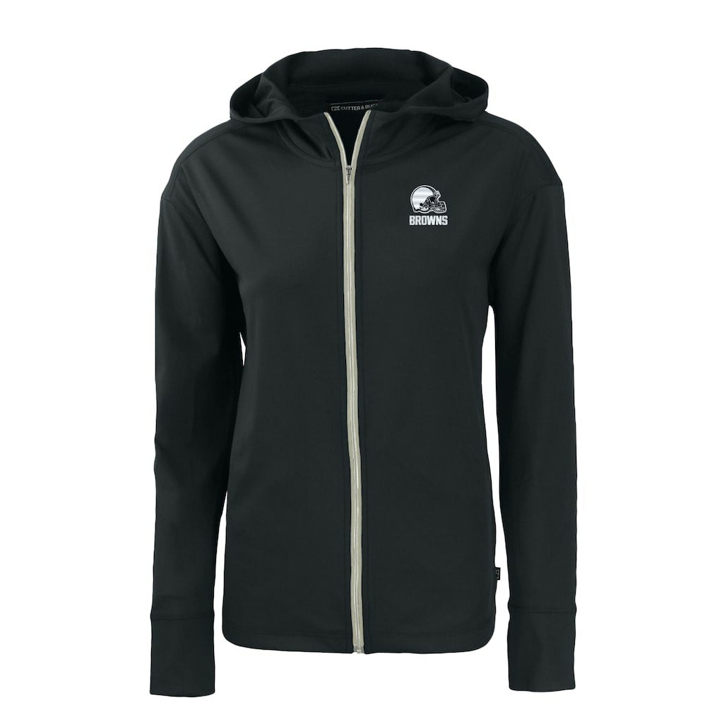 Cutter & Buck Cleveland Browns Women's Black Daybreak Eco Recycled Full-Zip Hoodie for sale