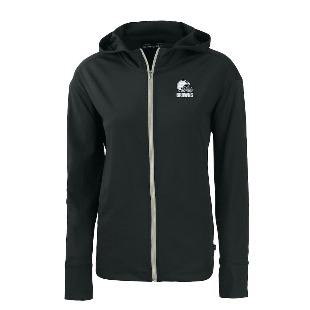 Cutter & Buck Cleveland Browns Women's Black Daybreak Eco Recycled Full-Zip Hoodie for sale