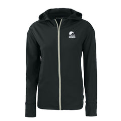 Cutter & Buck Cleveland Browns Women's Black Daybreak Eco Recycled Full-Zip Hoodie for sale
