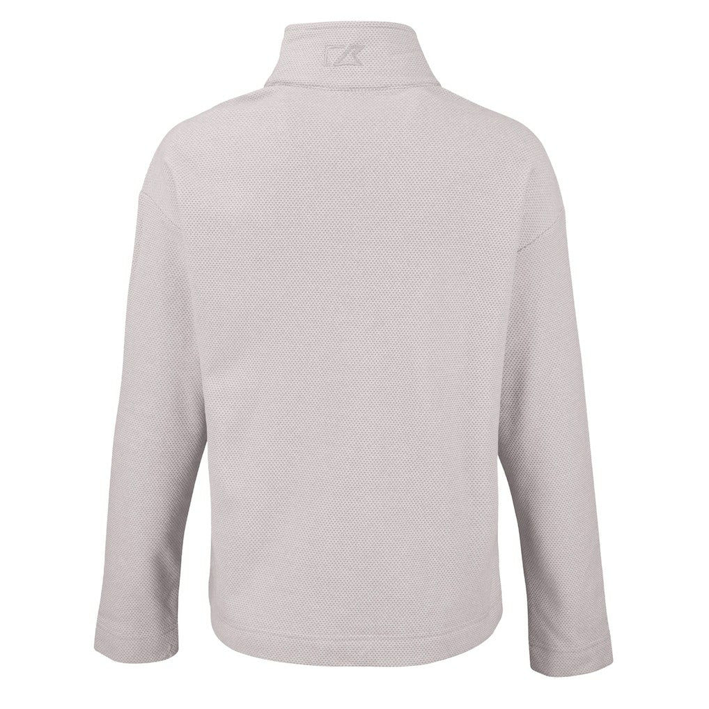 Cleveland Browns Cutter & Buck Women's Hunts Point Eco Textured Fleece Recycled Quarter-Snap Pullover - Gray on sale