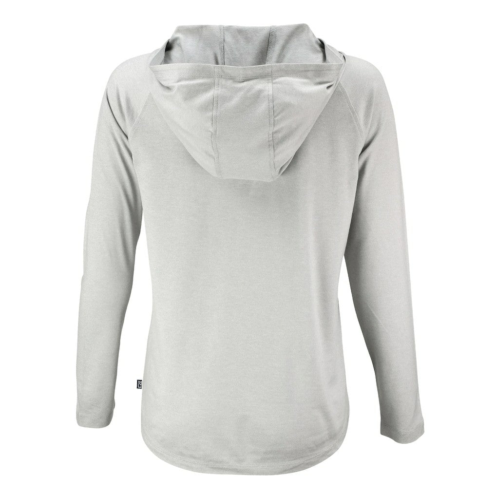 Cleveland Browns Cutter & Buck Women's Coastline Epic Comfort Eco Recycled Quarter-Snap Long Sleeve Hoodie T-Shirt - Gray for sale