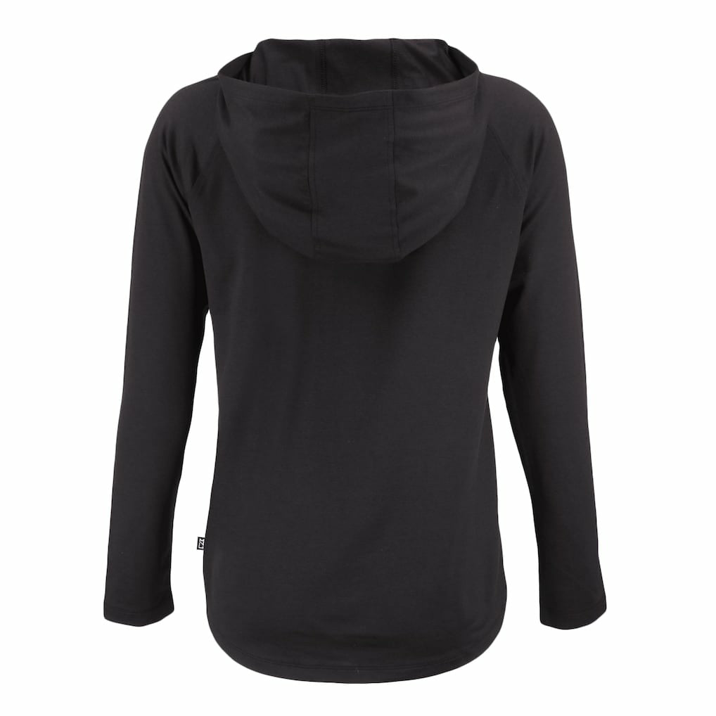 Cleveland Browns Cutter & Buck Women's Coastline Epic Comfort Eco Recycled Quarter-Snap Long Sleeve Hoodie T-Shirt - Black for sale