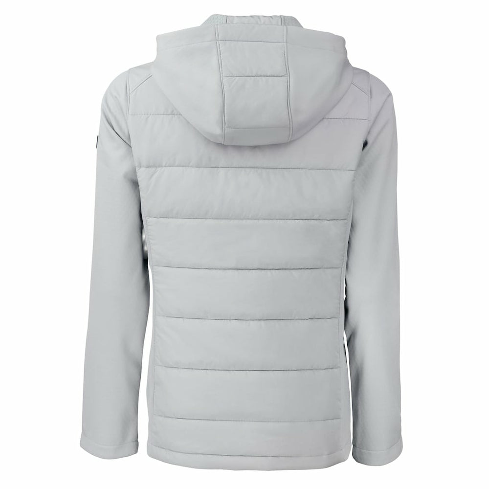Cleveland Browns Cutter & Buck Women's Evoke Hybrid Eco Softshell Recycled Full-Zip Hooded Jacket - Gray for sale