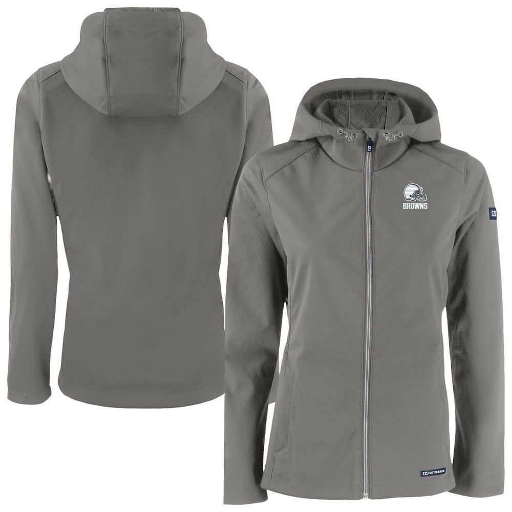 Cleveland Browns Cutter & Buck Women's Evoke Eco Softshell Recycled Full-Zip Hoodie Jacket - Gray online