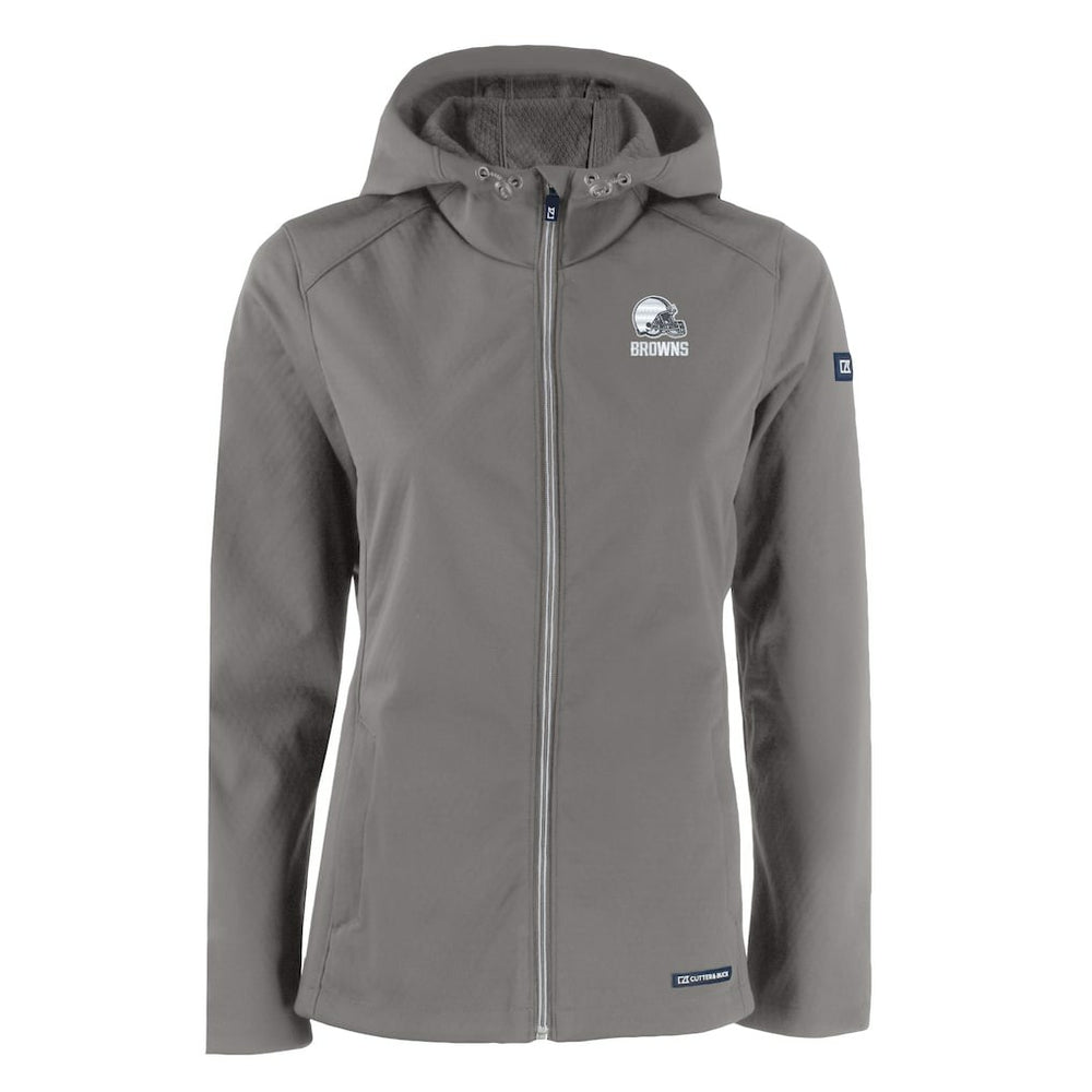 Cleveland Browns Cutter & Buck Women's Evoke Eco Softshell Recycled Full-Zip Hoodie Jacket - Gray online