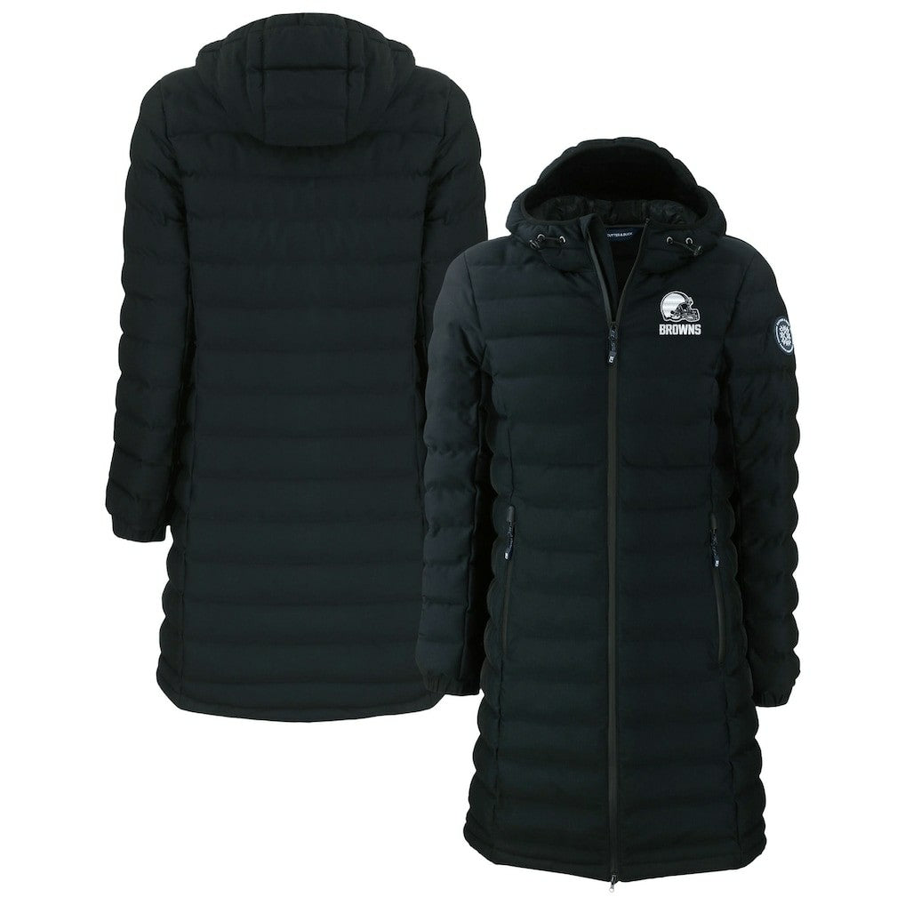 Cleveland Browns Cutter & Buck Women's Mission Ridge Repreve Eco Insulated Full-Zip Hoodie Long Puffer Jacket - Black discount