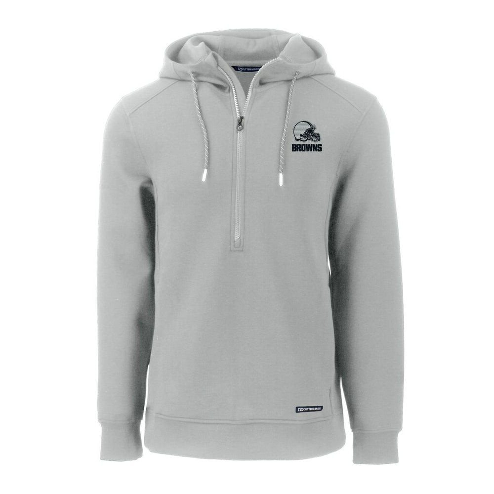 Cleveland Browns Cutter & Buck Roam Eco Recycled Half-Zip Pullover Hoodie - Gray cheap