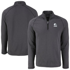 Cleveland Browns Cutter & Buck Peshastin Eco Fleece Recycled Half-Zip Pullover - Heather Black discount