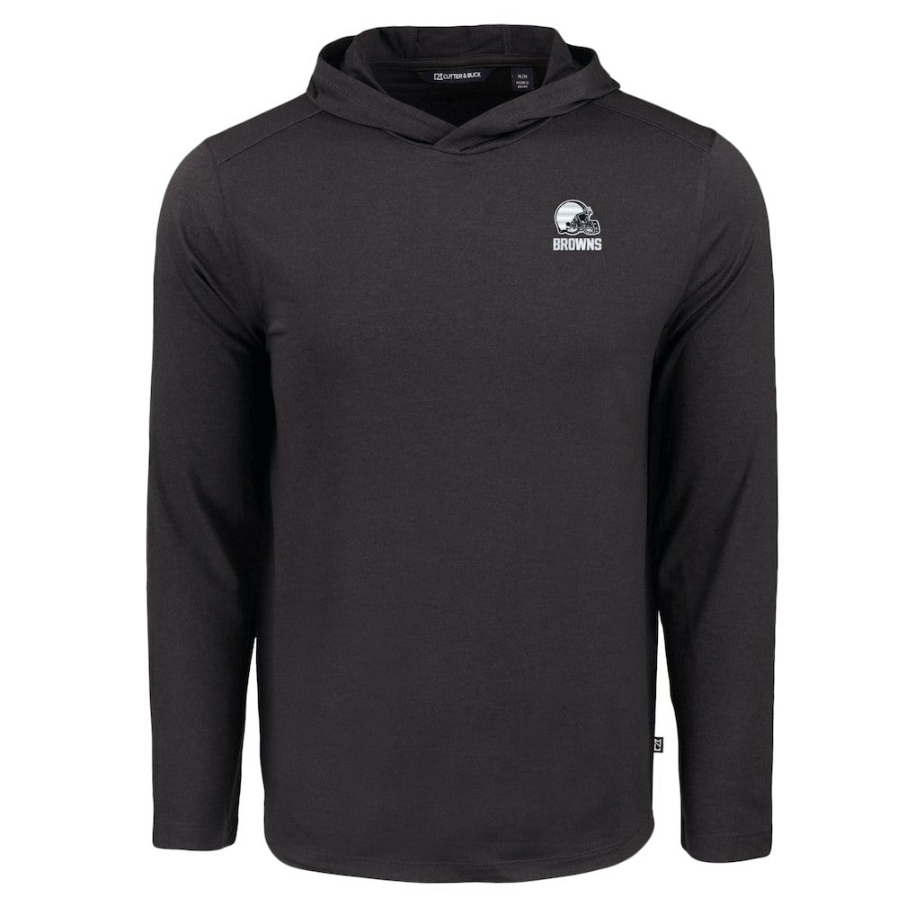 Cleveland Browns Cutter & Buck Coastline Epic Comfort Eco Recycled Long Sleeve Hooded T-Shirt - Black outlet