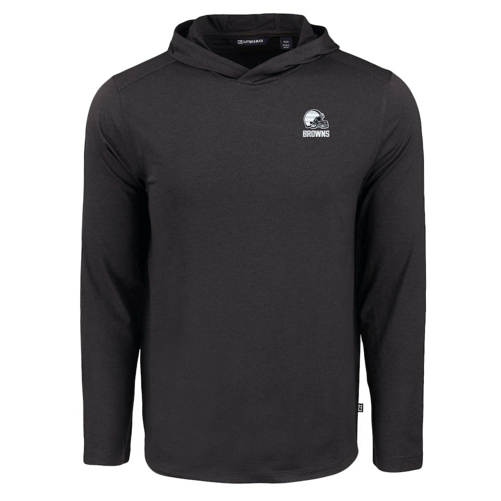 Cleveland Browns Cutter & Buck Coastline Epic Comfort Eco Recycled Long Sleeve Hooded T-Shirt - Black outlet