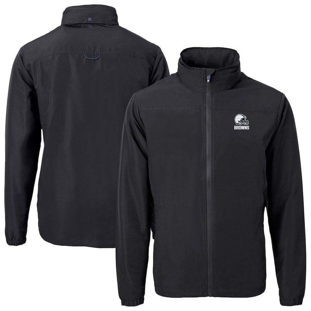 Cleveland Browns Cutter & Buck Charter Eco Recycled Full-Zip Hoodie Jacket - Black cheap