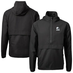 Cleveland Browns Cutter & Buck Charter Eco Recycled Anorak Half-Zip Hoodie Jacket - Black discount