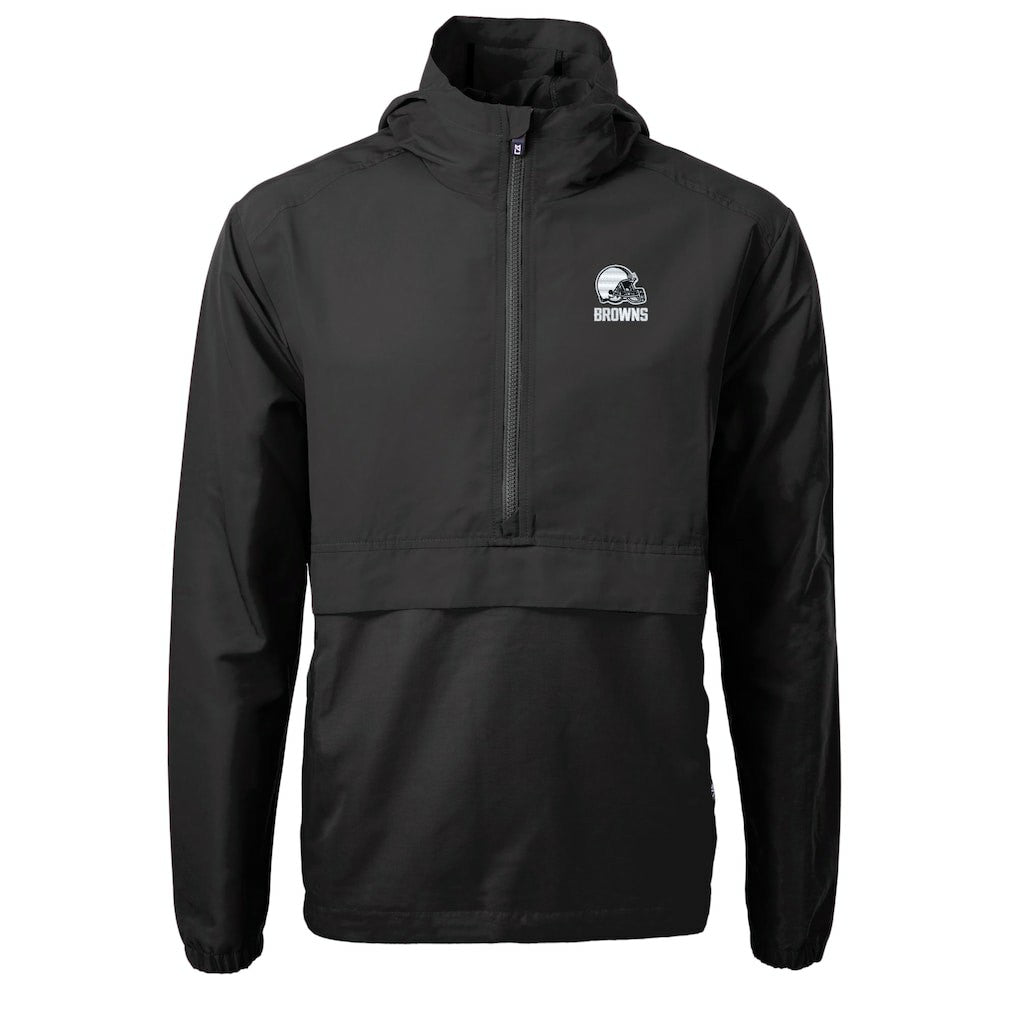 Cleveland Browns Cutter & Buck Charter Eco Recycled Anorak Half-Zip Hoodie Jacket - Black discount