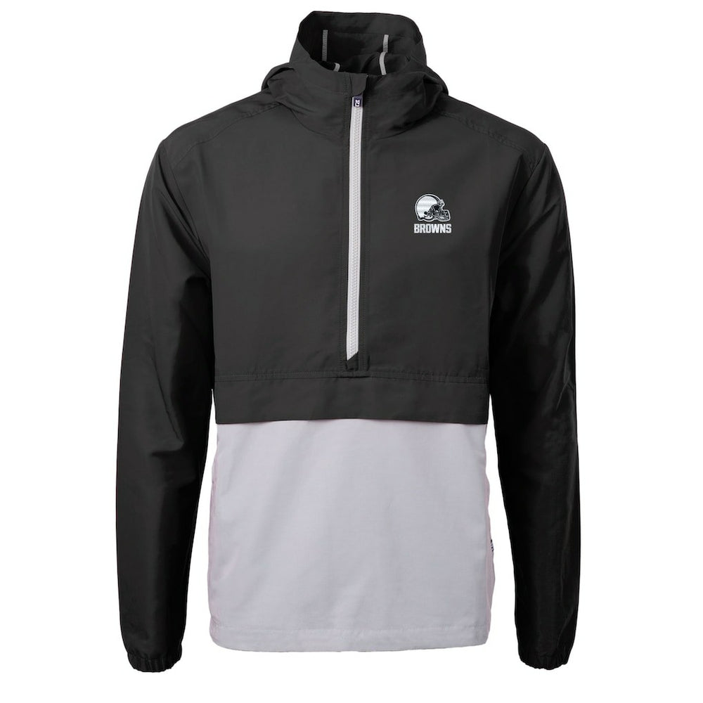 Cleveland Browns Cutter & Buck Charter Eco Recycled Anorak Half-Zip Hoodie Jacket - Black on sale