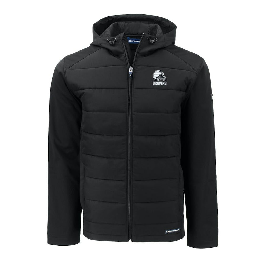 Cleveland Browns Cutter & Buck Evoke Hybrid Eco Softshell Recycled Full-Zip Hooded Jacket - Black online