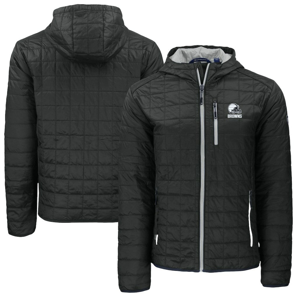 Cleveland Browns Cutter & Buck Rainier Primaloft Eco Full-Zip Hooded Jacket - Black discount
