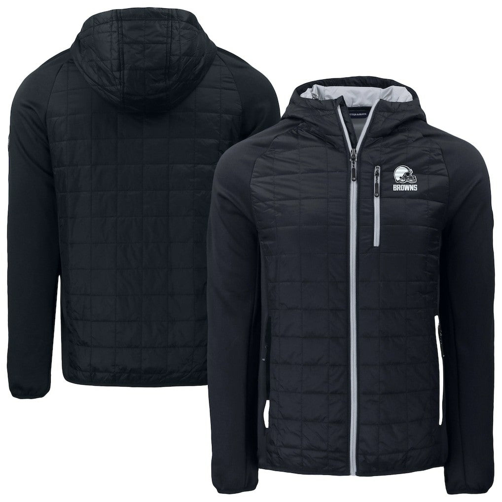 Cleveland Browns Cutter & Buck Rainier Primaloft Eco Full-Zip Hoodie Hybrid Jacket - Black outlet
