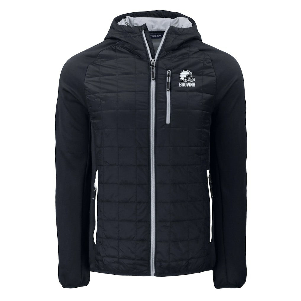 Cleveland Browns Cutter & Buck Rainier Primaloft Eco Full-Zip Hoodie Hybrid Jacket - Black outlet
