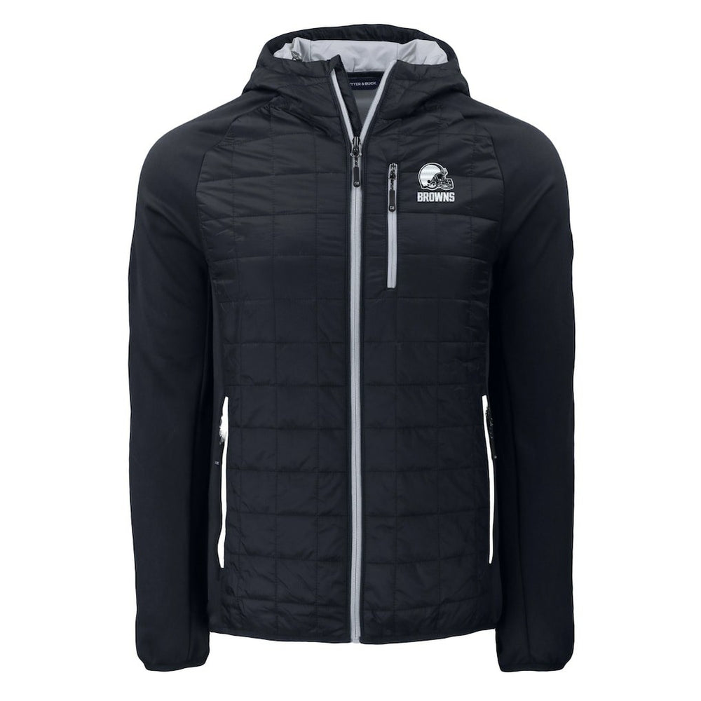 Cleveland Browns Cutter & Buck Rainier Primaloft Eco Full-Zip Hoodie Hybrid Jacket - Black outlet