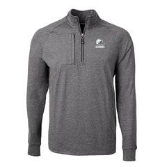 Cleveland Browns Cutter & Buck Big & Tall Adapt Eco Knit Quarter-Zip Top - Heather Black cheap