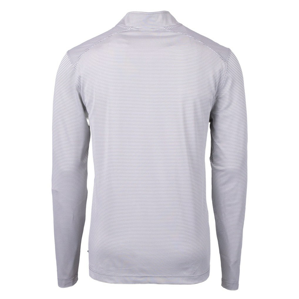 Cleveland Browns Cutter & Buck Big & Tall Virtue Eco Pique Micro Stripe Recycled Quarter-Zip Pullover Top - Gray outlet